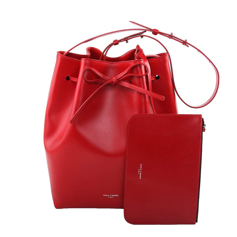 RED BUCKET BAG - Sage Femme Italy
